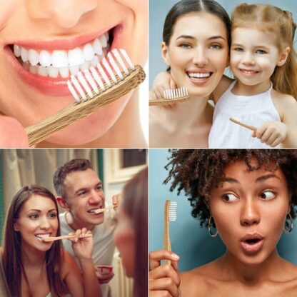 Bamboo Toothbrush Set 5-Pack - Bamboo Toothbrushes Medium Bristles - Image 4