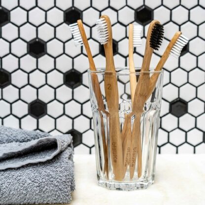 Bamboo Toothbrush Set 5-Pack - Bamboo Toothbrushes Medium Bristles - Image 7